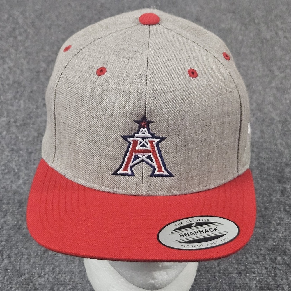 Houston Roughnecks XFL Snapback Hat Gray Red Oil Derrick Logo Rig Football Cap